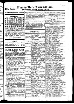 641. Ausgabe. Mittwoch, 18. August 1915