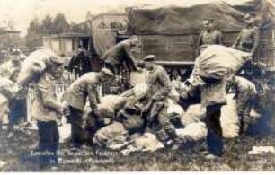 Eintreffen der deutschen Feldpost in Suwalki (Russland)