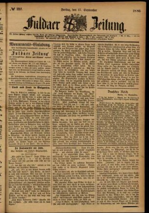 Ausgabe vom Freitag, den 17. September 1886.