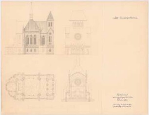 Kirche: Grundriss, Ansichten, Schnitt
