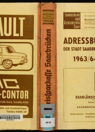 1963-1964, Adressbuch der Stadt Saarbrücken
