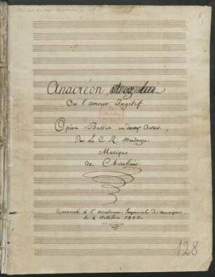 Anacréon; V (9), Coro, orch