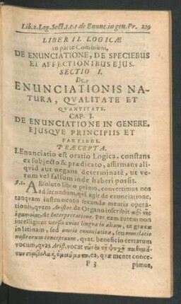 Cap. I. De Enunciatione In Genere, Eiusque Principiis Et Partibus.