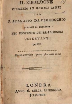 Il Zibaldone : poemetto in dodici canti