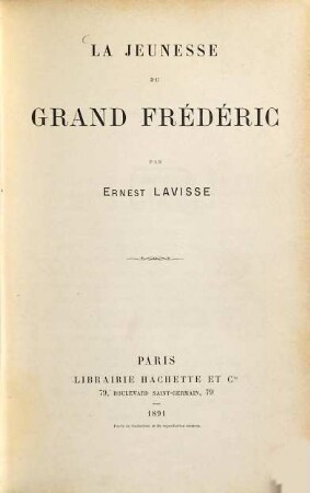 La Jeunesse du Grand Frédéric