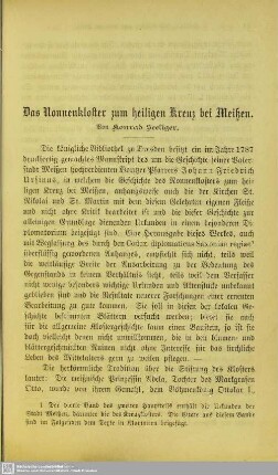 Das Nonnenkloster zum heiligen Kreuz bei Meißen