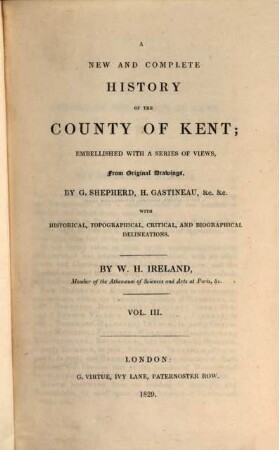 Englands Topographer : or a new and complete history of the county of Kent, 3