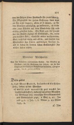 Vierter Abschnitt. Von den besondern Hülfsmitteln Gottes, den Glauben an Christum, und ...