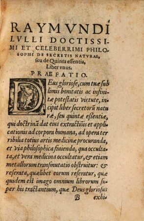 De secretis naturae ... : liber unus in tres distinctiones divisus