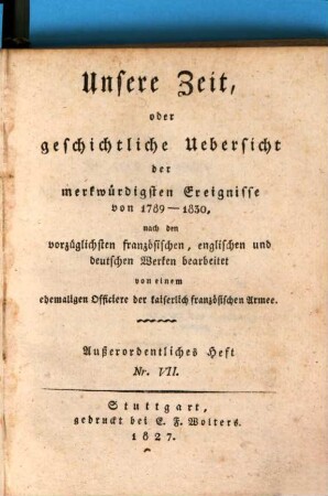 Unsere Zeit, oder Geschichtliche Uebersicht der merkwürdigsten Ereignisse von 1789 - 1830, 7. Ueber die von Spanien zu fordernden Garantien