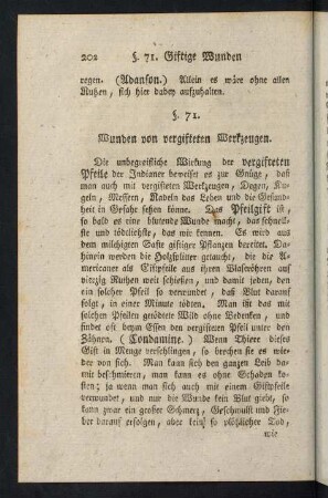 202-207, §. 71. Wunden von vergifteten Werkzeugen - §. 72. Giftige Applicationen.