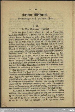 Dritter Abschnitt. Verrichtungen nach gelöschtem Feuer