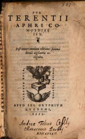 Pvb. Terentii Afri Comoediae Sex