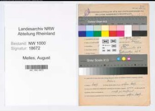 Entnazifizierung August Melles, geb. 30.04.1895 (Mechaniker)