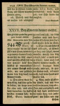 XXVII. Bey schwerem donner-wetter