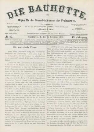 No. 47. Frankfurt a. M., den 24. November 1906. 49. Jahrgang.