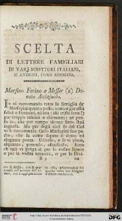 Scelta di lettere famigliari di varj scrittori italiani, si antichi, come moderni