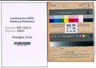 Entnazifizierung Ernst Roentgen, geb. 07.03.1903 (Kaufmann)