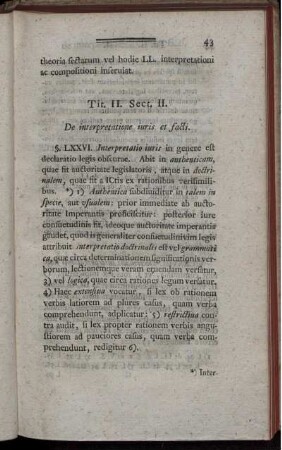 Tit. II. Sect. II. De interpretatione iuris et facti.