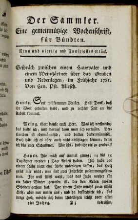 Neun und vierzig und Funfzigstes Stück.