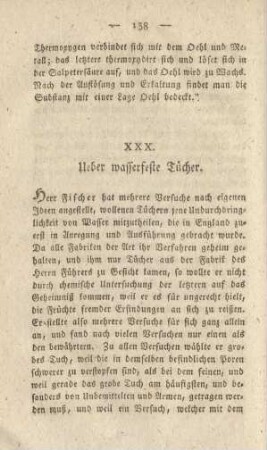 XXX. Ueber wasserfeste Tücher