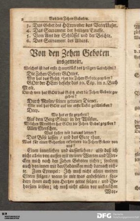 Von den Zehen Geboten insgemein.