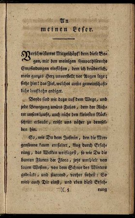 An meinen Leser.