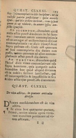 Quaestio CLXXXI. De vita activa, in quatuor articulos divisa.