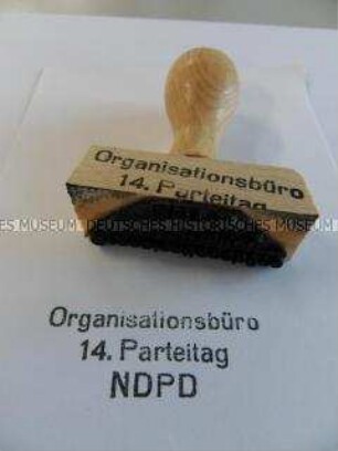 Stempel "Organisationsbüro 14. Parteitag"