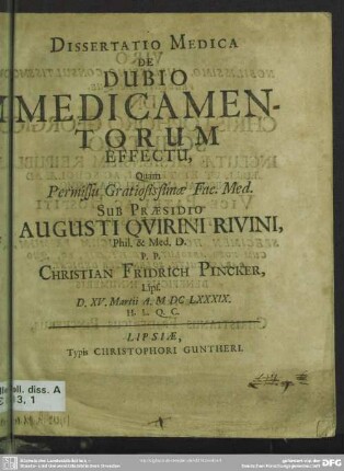 De dubio medicamentorum effectu