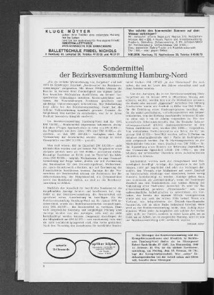 Sondermittel der Bezirksversammlung Hamburg-Nord