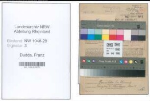 Entnazifizierung Franz Dudda , geb. 18.01.1901 (Postsekretaer)