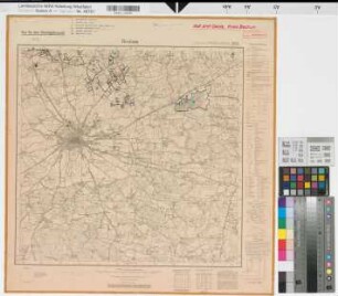 Katasteramt Oelde  Kreis Beckum, Meßtischblatt Beckum 4214, Farbige Einzeichnung mit Namensliste