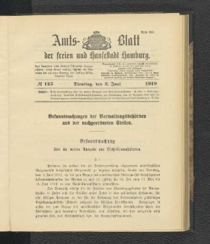No.125, Dienstag, den 3. Juni 1919