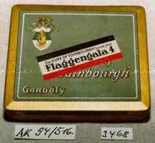 Blechdose für 20 Stück Zigaretten "Flaggengala 4 (DUKE OF EDINBOURGH) GARBATY"