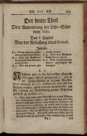 Das I. Capitel. Von der Abfassung einer Periodi.
