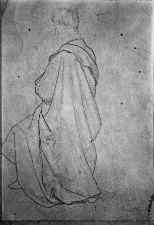 Studie einer sitzenden, männlichen Gewandfigur