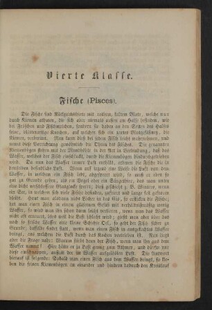 Vierte Klasse. Fische (Pisces).