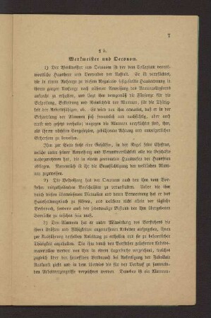 § 5 Werkmeister und Oeconom