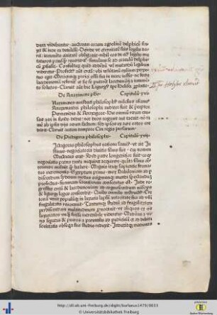 De Anaximene et Pictagora philosophis