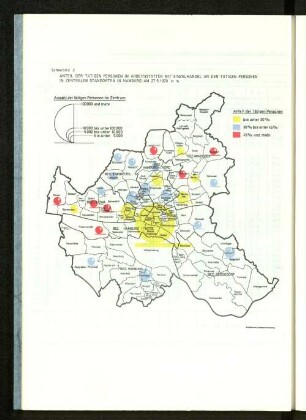 Anteil der tätigen Personen in Arbeitsstätten mit Einzelhandel an den tätigen Personen in zentralen Standorten in Hamburg am 27.5.1970 in %