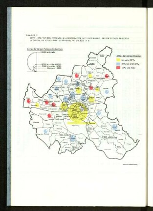 Anteil der tätigen Personen in Arbeitsstätten mit Einzelhandel an den tätigen Personen in zentralen Standorten in Hamburg am 27.5.1970 in %