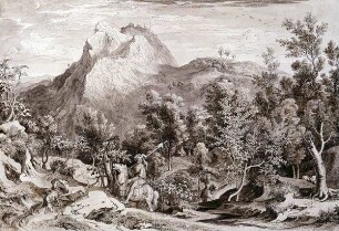 Landschaft bei Civitella mit Reiter