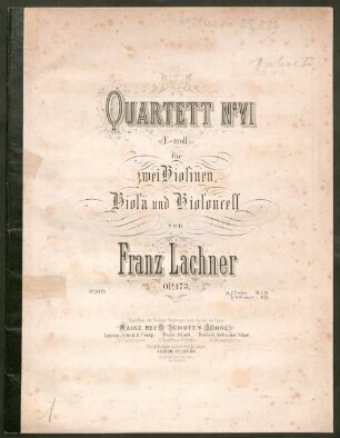 Quartett N.o VI e-Moll : für 2 Violinen, Viola u. Violoncell ; op. 173