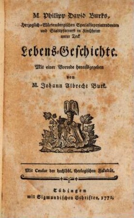 Philipp David Burks Lebensgeschichte