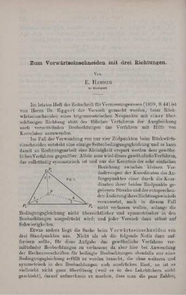 Zum Vorwärtseinschneiden mit drei Richtungen.