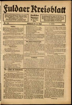 Ausgabe vom Mittwoch, den 11. Juni 1919.