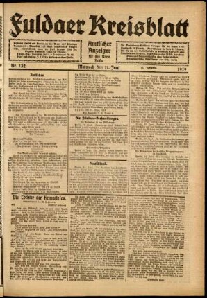 Ausgabe vom Mittwoch, den 11. Juni 1919.