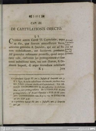 Cap. III. De Capitulationis Obiecto