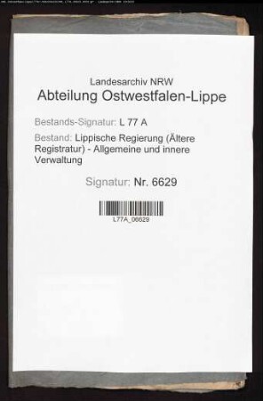 Einziehung der Gefälle aufgehobener auswärtiger Klöster im Amt Blomberg